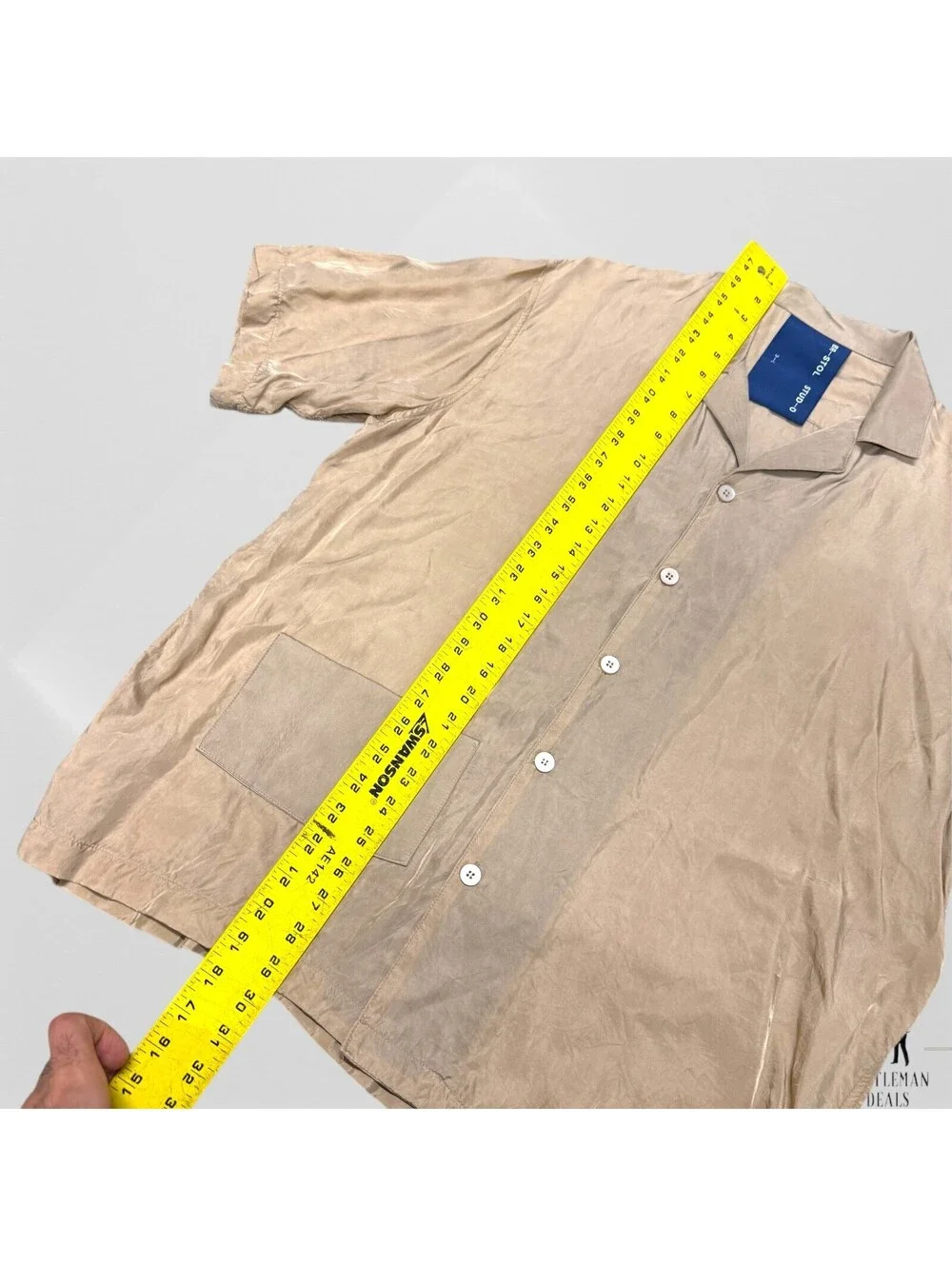 Bristol Studio Shirt Top Cream Beige Button Up BR-STOL STUD-0 L Japan 3 Silk